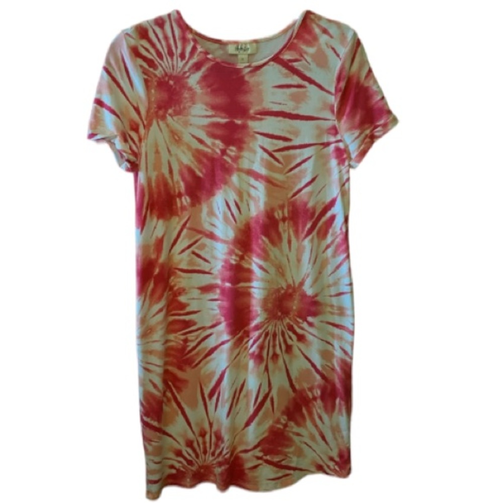 NWOT Pink, tie-dye dress.
